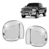 Par Aplique Cromado para Capa Retrovisor Ford F-250 1999 a 2011