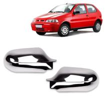 Par Aplique Cromado para Capa Retrovisor Palio G2 2000 a 2006 Uno Fire Flex 2006 a 2013