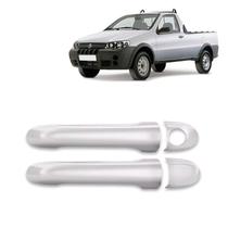 Par Aplique Cromado para Maçaneta Externa Palio Strada G3 G4 G5 2005 a 2023 2P