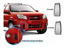 Par Aplique Grade Para-choque Ecosport 2008 Até 2012 Cromada