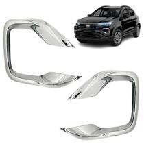 Par Aplique para Moldura Farol de Milha Auxiliar Pulse 2021 2022 20223 2024 Cromado