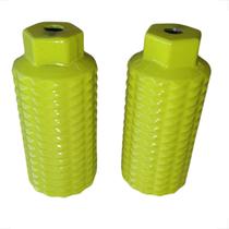 Par Apoio Pedaleira Bmx Pezinho Trolhão Suporte De Pé Aluminio Amarelo Neon Bicicleta Bike