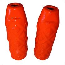 Par Apoio Pedaleira Bmx Pezinho Trolinha Suporte De Pé Aluminio Laranja Neon Bicicleta Bike