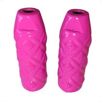 Par Apoio Pedaleira Bmx Pezinho Trolinha Suporte De Pé Aluminio Rosa Neon Bicicleta Bike