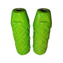Par Apoio Pedaleira Bmx Pezinho Trolinha Suporte De Pé Aluminio Verde Neon Bicicleta Bike