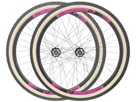 Par Aro 29 Cubo Cassete até 12v C/ Câmara e Pneu Faixa Bege Par Aro 29 Cubo Cassete até 12v C/ Câmara e Pneu Faixa Bege