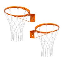 Par Aro De Basquete Oficial Reforçado Com Rede E Presilhas