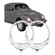 Par aro de plástico farol tremendão vw fusca 1963 até 1972 (cromado)