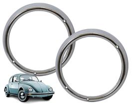 Par aro do farol fusca 1973-1975 cromado 3 furos Par aro do farol fusca 1973-1975 cromado 3 furos