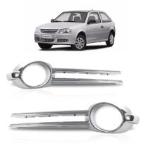 Par Aro Farol Milha Auxiliar Gol G4 Giv 2004 a 2008 Cromado Par Aro Farol Milha Auxiliar Gol G4 Giv 2004 a 2008 Cromado