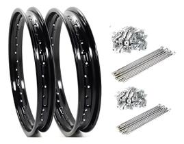 Par Aro Preto 18x1.60 18x1.85 Raiamento 4mm Fan 125