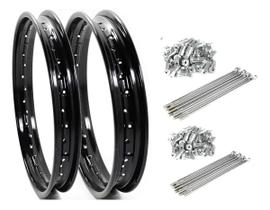 Par Aro Preto 18x1.60 18x1.85 Titan 150 Raios 4mm Tambor