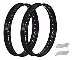 Par Aro Preto Com Raiamento 4mm Cg Titan 150 Fan 150 Par Aro Preto Com Raiamento 4mm Cg Titan 150 Fan 150