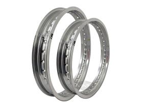 Par Aros em Alumínio Monaco 21x185 e 17x215 Xt 600 Xt 660r Falcon Xlx 250 350 Sahara Prata Cromado