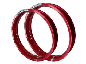 Par Aros em Alumínio Threeheads 21x185 e 17x215 Falcon Sahara Xlx 350 Xt 600 Xt 660 Vermelho