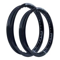 Par Aros em Alumínio Threeheads 21x185 e 17x250 Nx4 Falcon 400 Xt 600 Xt 660 Preto Brilho