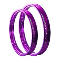 Par Aros em Alumínio Viper Vpr 17x160 e 14x185 Biz Pop 100 110 125 Lilás Violeta Roxo