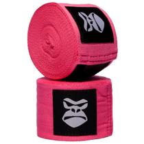Par Bandagem Elástica Fita Atadura Protetora Esportiva 03 Metros Boxe Muay Thai Gorilla Cor Rosa