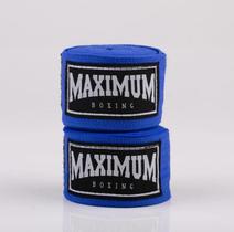 Par Bandagem Maximum Muay Thai 3 Metros Boxe Kickboxing Azul