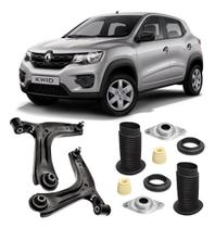 Par Bandeja Suspensao + Kit Batente Dianteiro Kwid 17 Até 24