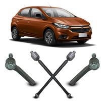 Par Barra Braço Articulação Axial + Terminal de Direção Ponteira Pivo Chevrolet Joy 2020 2021