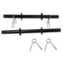 Par Barra Oca De 40 Cm + 4 Presilhas De Anilha Para Academia Halteres De Peso Musculação Treino Funcional Fitness Exercícios Físicos Saúde