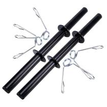 Par Barra Oca De 40 Cm + 4 Presilhas De Anilha Para Academia Halteres De Peso Musculação Treino Funcional Fitness Exercícios Físicos Saúde