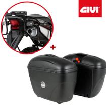 Par Baú E21 Givi + Suporte Baú Lateral Pl1114 Honda Xre300 Todas