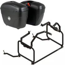Par Baú E21 Givi + Suporte Lateral Honda Sahara300 Braz
