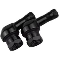 PAR BIco Pneu 90 Graus Valvula Roda Carro Moto COR PRETA