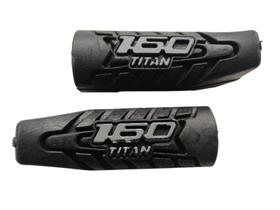 Par Borracha Pedal Estribo Personalizada Cinza Fan Titan 160