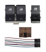 Par Botao Vidro Elétrico Saveiro G4 Base Marrom com Conector