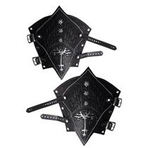 Par Braceletes Couro Legítimo Preto Aragorn Fantasia Par Braceletes Couro Legítimo Preto Aragorn Fantasia