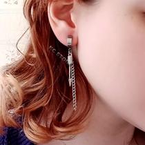 Par brinco de pressão masculino feminino flecha prata prateado Dourado em aço inox estilo fank funk