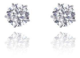 Par Brinco Masculino Com Zirconia Em Aço Inox Redondo 4mm