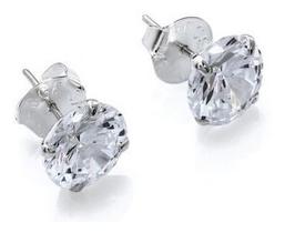 Par Brinco Masculino Em Aço Inox Redondo Com Zircônia 6mm