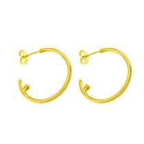 Par Brincos Argola Banhado Em Ouro Amarelo 18 k - 1030045