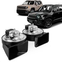 Par Buzina Renegade 2016 a 2024 Am80sx H & L Conector Uscar Agudo Grave 12v Caracol 2 Terminais