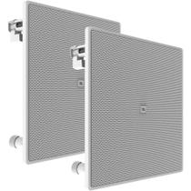 Par Caixa Arandela JBL 6CO3Q 280w Quadrada Branca Embutir Som Ambiente Teto Gesso Parede