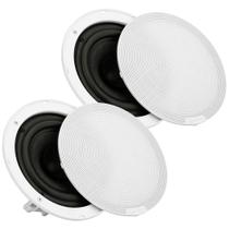 Par Caixa De Embutir Taramps 6 Pol. 80w Rms 8 Ohms Arandela Redonda Acústica Branca