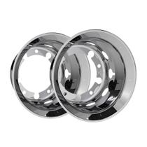 Par calota traseira embutir aro 22,5 pneu 295 friso chanfrado Par calota traseira embutir aro 22,5 pneu 295 friso chanfrado