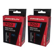 Par câmara de ar 700 x 18/25 bike speed Arisun bico fino 60 mm Par câmara de ar 700 x 18/25 bike speed Arisun bico fino 60 mm