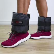 Par Caneleira Tornozeleira de Peso 3 kg Profissional WON Preto Treinar em Casa Academia Funcional