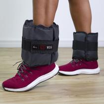 Par Caneleira Tornozeleira de Peso 4 kg Profissional WON Preto Treinar em Casa Academia Funcional