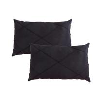 Par Capa De Almofada Retangular Suede Drapeada Baguete 30x50