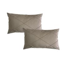 Par Capa De Almofada Retangular Suede Drapeada Baguete 30x50
