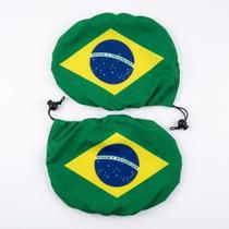 Par Capa Retrovisor Bandeira Brasil Carro Kit 2 Unidades