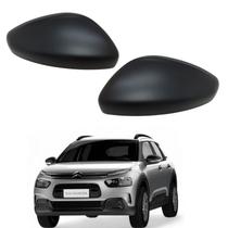 Par Capa Retrovisor Citroen C4 Cactus 2018 2019 2020 2021 2022 2023 2024 Preto Fosco Original