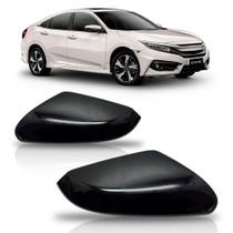 Par Capa Retrovisor Civic 2016 2017 2018 Preto Sem Furo