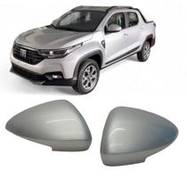 Par Capa Retrovisor Fiat Strada Endurance 2021 2022 2023 2024 2025 Prata Bari Com Furo Original